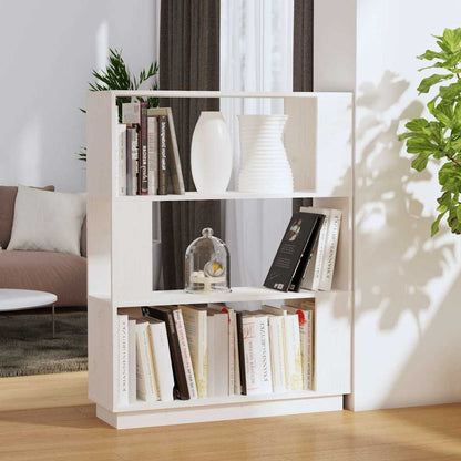 vidaXL Book Cabinet/Room Divider White 80x25x101 cm Solid Wood Pine