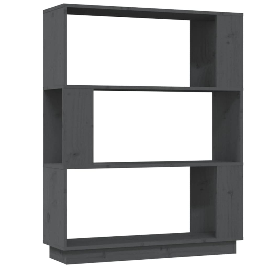 vidaXL Book Cabinet/Room Divider Grey 80x25x101 cm Solid Wood Pine