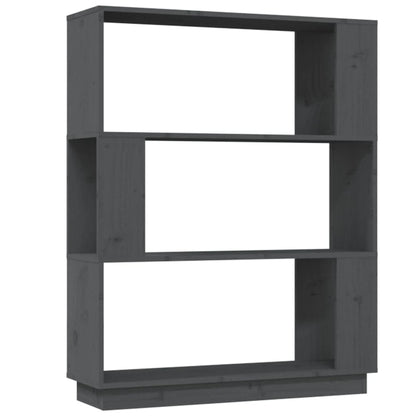 vidaXL Book Cabinet/Room Divider Grey 80x25x101 cm Solid Wood Pine