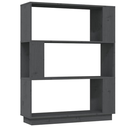 vidaXL Book Cabinet/Room Divider Grey 80x25x101 cm Solid Wood Pine