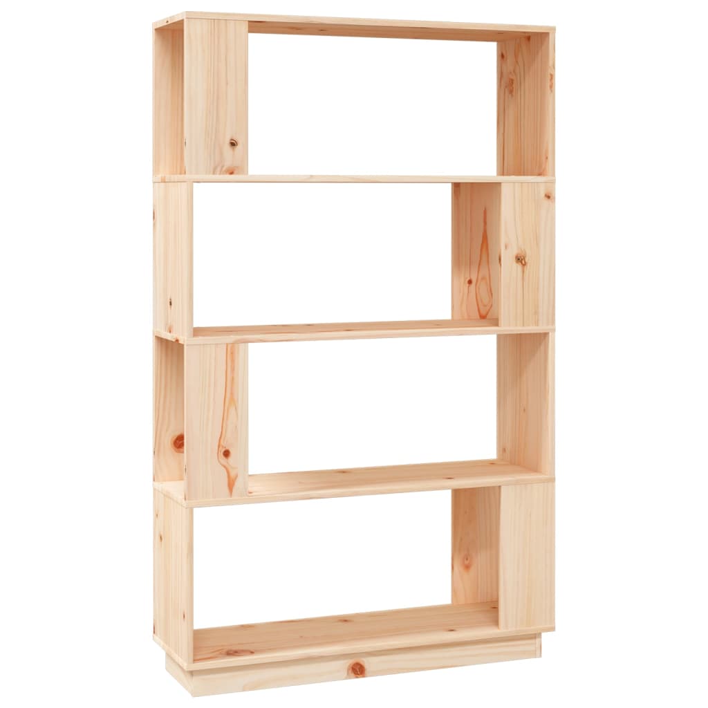 vidaXL Book Cabinet | Natural wood | Solid pine wood | 80 x 25 x 132 cm