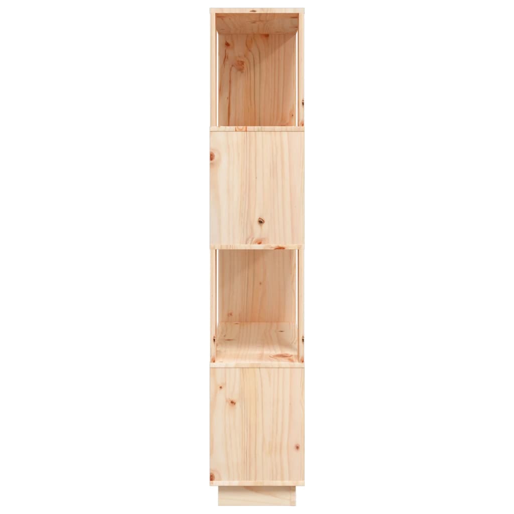 vidaXL Book Cabinet | Natural wood | Solid pine wood | 80 x 25 x 132 cm