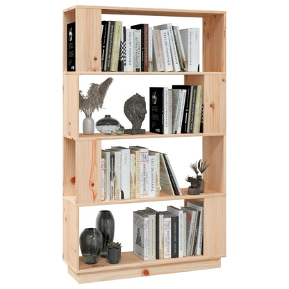 vidaXL Book Cabinet | Natural wood | Solid pine wood | 80 x 25 x 132 cm