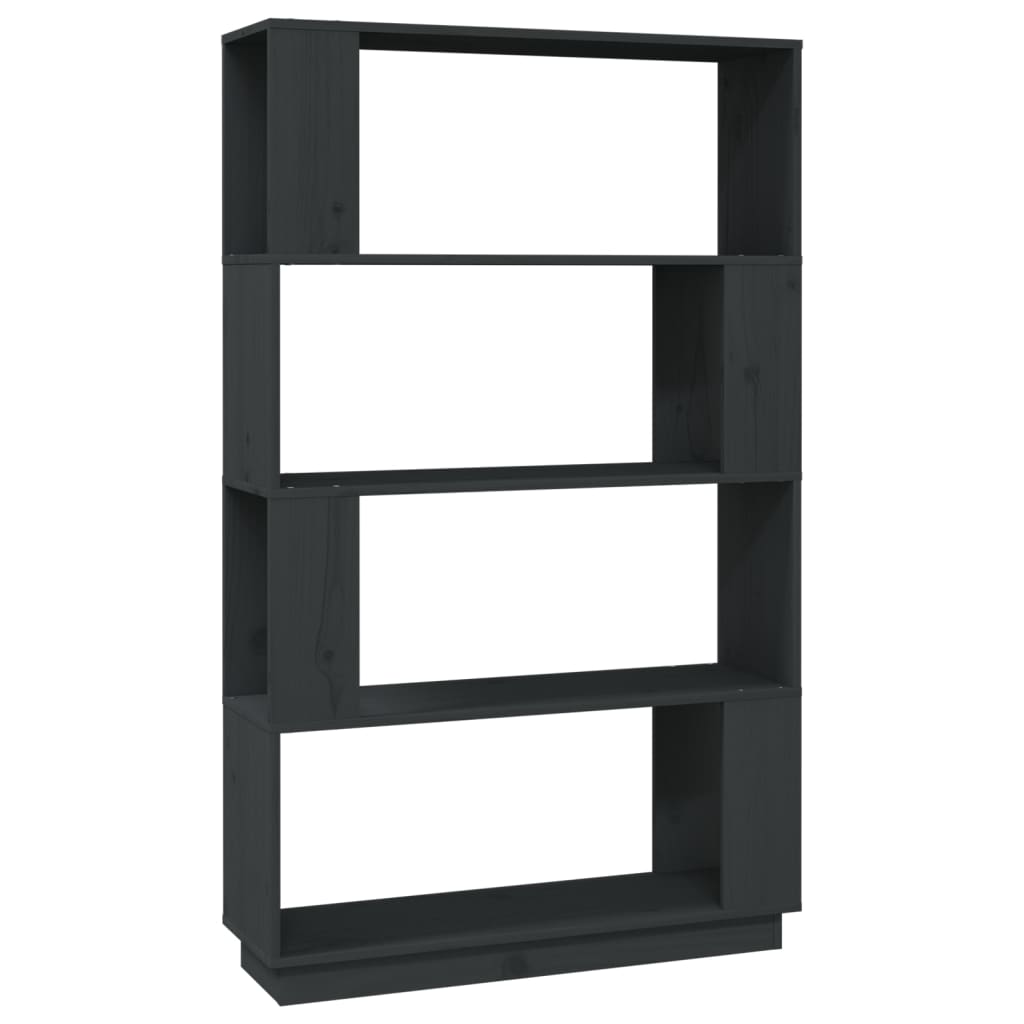 vidaXL Book Cabinet/Room Divider Grey 80x25x132 cm Solid Wood Pine
