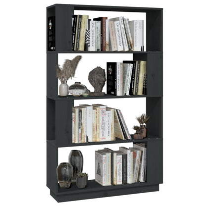 vidaXL Book Cabinet/Room Divider Grey 80x25x132 cm Solid Wood Pine