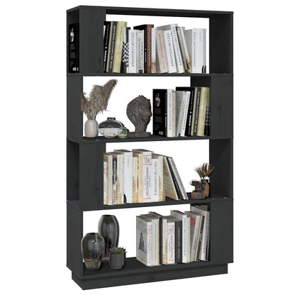 vidaXL Book Cabinet/Room Divider Grey 80x25x132 cm Solid Wood Pine