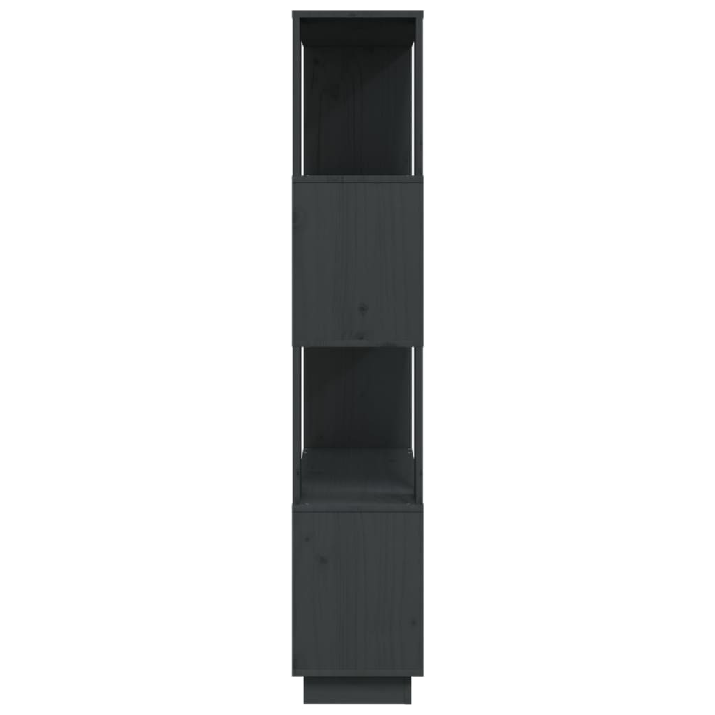 vidaXL Book Cabinet/Room Divider Grey 80x25x132 cm Solid Wood Pine