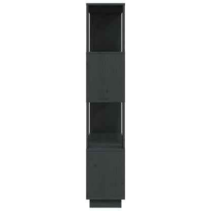 vidaXL Book Cabinet/Room Divider Grey 80x25x132 cm Solid Wood Pine