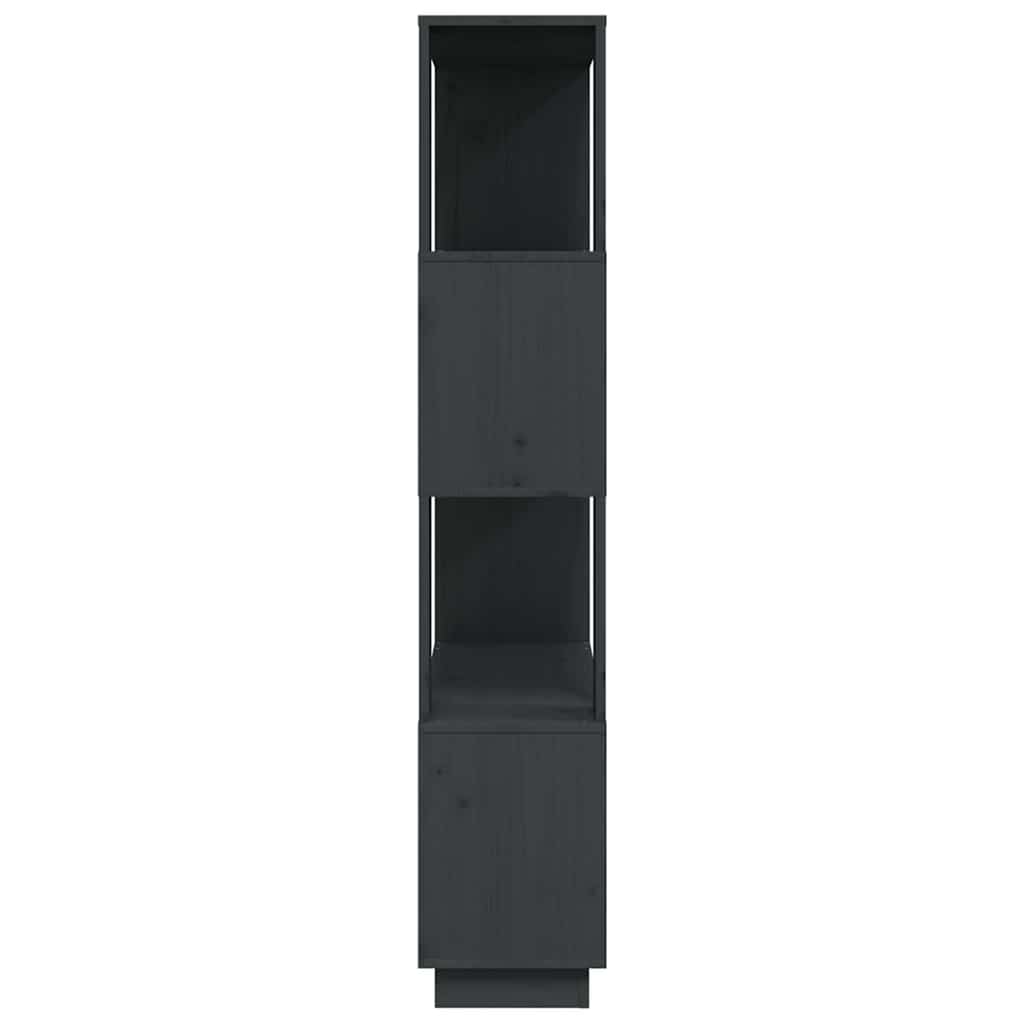 vidaXL Book Cabinet/Room Divider Grey 80x25x132 cm Solid Wood Pine
