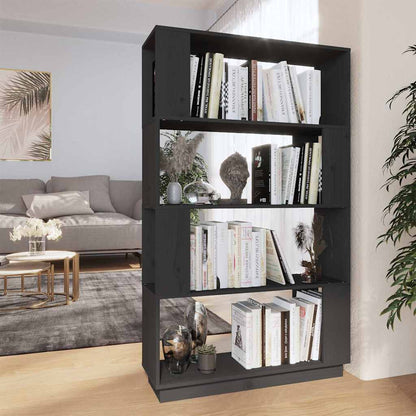 vidaXL Book Cabinet/Room Divider Grey 80x25x132 cm Solid Wood Pine