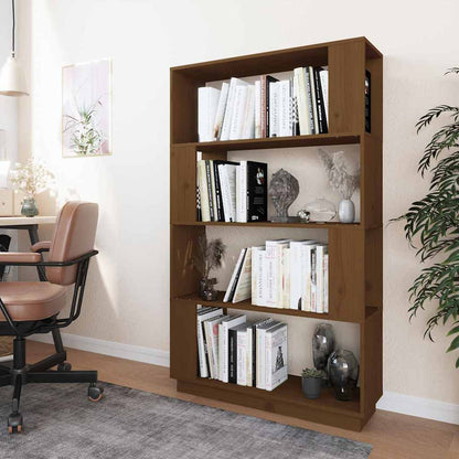 vidaXL Book Cabinet/Room Divider Honey Brown 80x25x132 cm Solid Wood