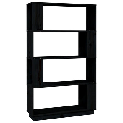 vidaXL Book Cabinet/Room Divider Black 80x25x132 cm Solid Wood Pine