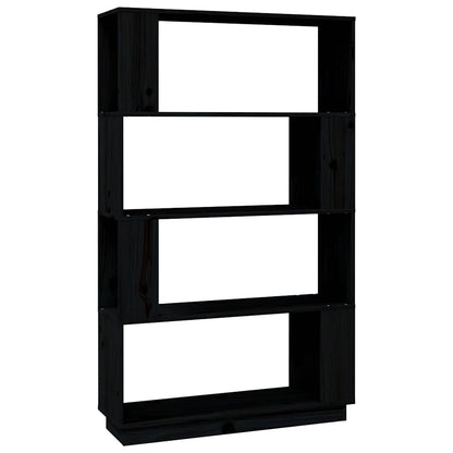 vidaXL Book Cabinet/Room Divider Black 80x25x132 cm Solid Wood Pine