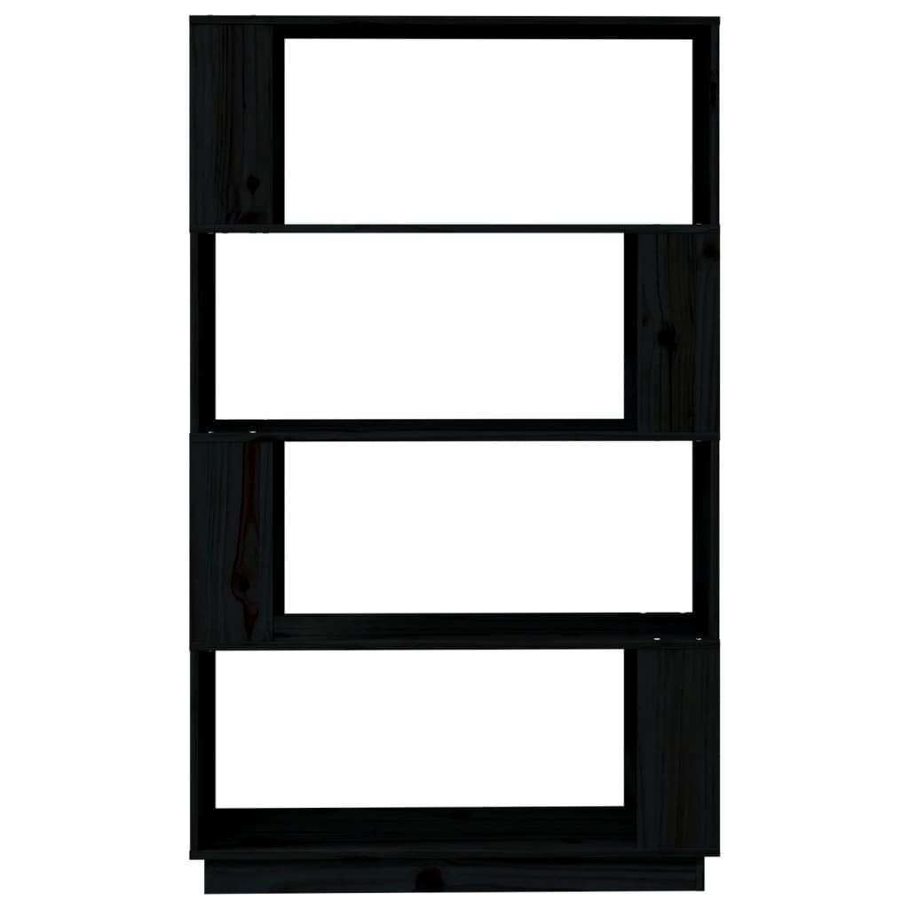 vidaXL Book Cabinet/Room Divider Black 80x25x132 cm Solid Wood Pine