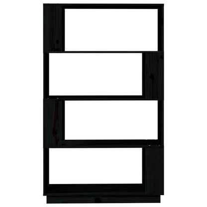 vidaXL Book Cabinet/Room Divider Black 80x25x132 cm Solid Wood Pine
