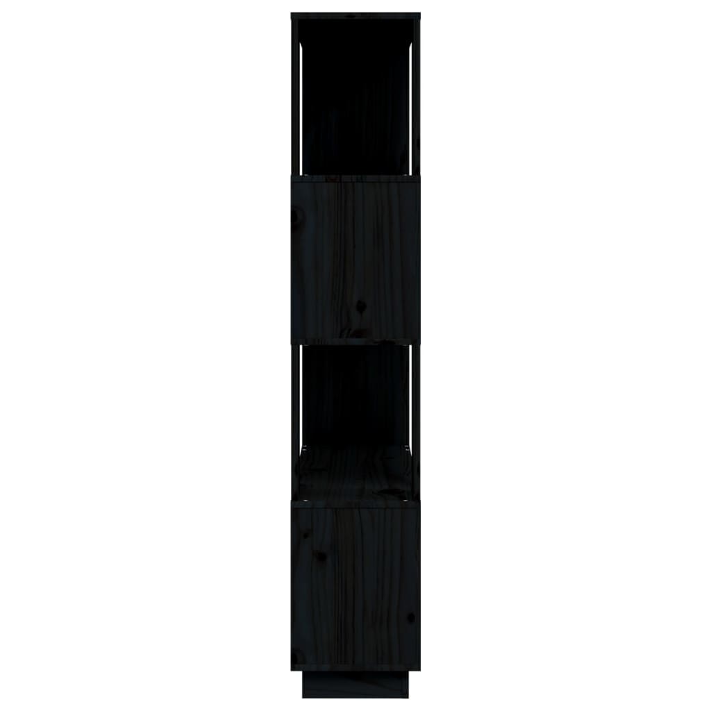 vidaXL Book Cabinet/Room Divider Black 80x25x132 cm Solid Wood Pine