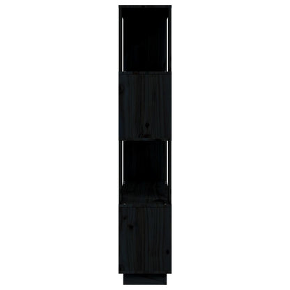 vidaXL Book Cabinet/Room Divider Black 80x25x132 cm Solid Wood Pine
