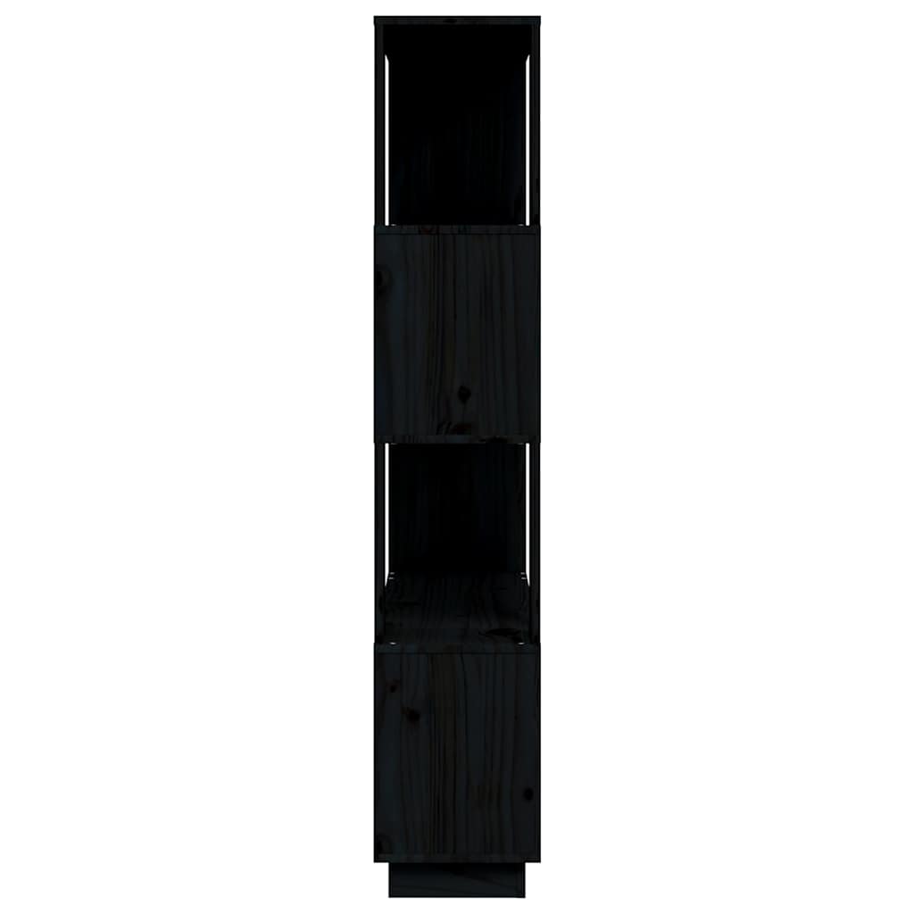 vidaXL Book Cabinet/Room Divider Black 80x25x132 cm Solid Wood Pine