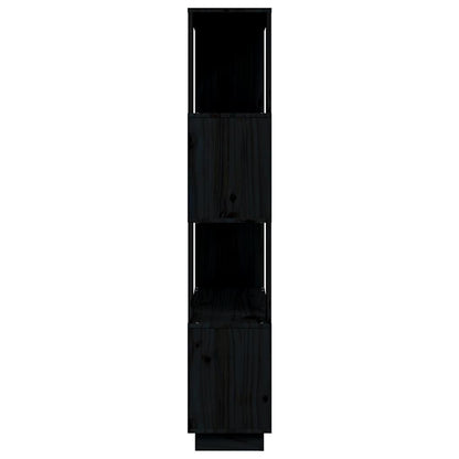 vidaXL Book Cabinet/Room Divider Black 80x25x132 cm Solid Wood Pine