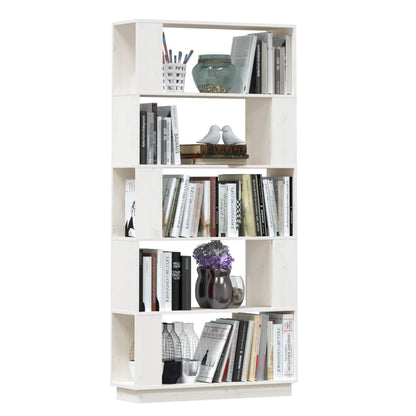 vidaXL Book Cabinet/Room Divider White 80x25x163.5 cm Solid Wood Pine