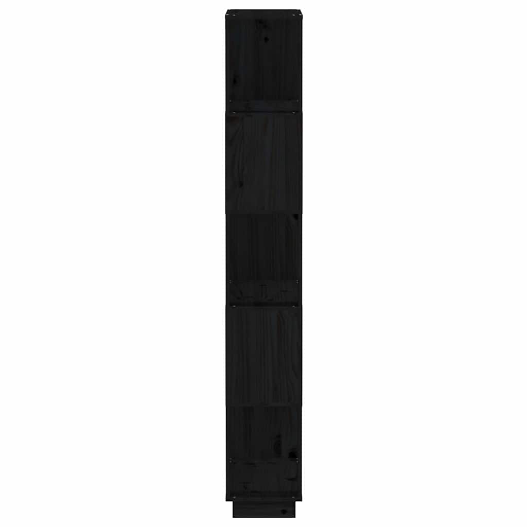 vidaXL Book Cabinet/Room Divider Black 80x25x163,5 cm Solid Wood Pine