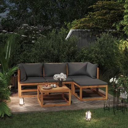 vidaXL 5 Piece Garden Lounge Set with Cushions Solid Wood Acacia