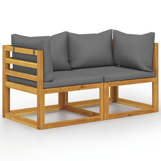 vidaXL Garden Bench | Dark Grey | Solid acacia wood, 100% polyester fabric
