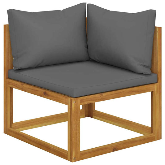 vidaXL Garden Bench | Dark Grey | Solid acacia wood, 100% polyester fabric