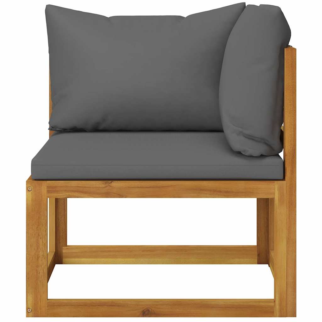 vidaXL 2-seater Garden Bench with Dark Grey Cushions