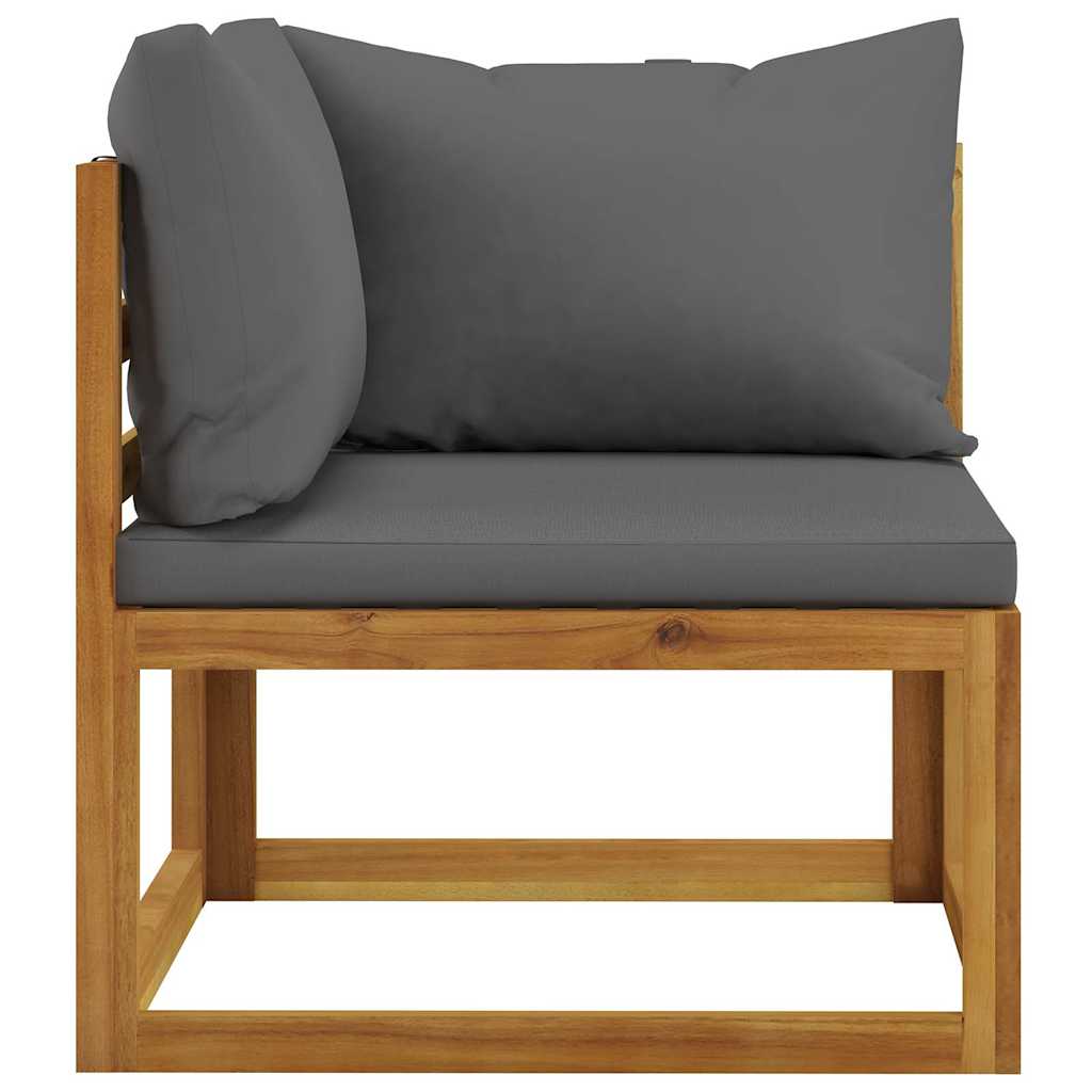 vidaXL 2-seater Garden Bench with Dark Grey Cushions