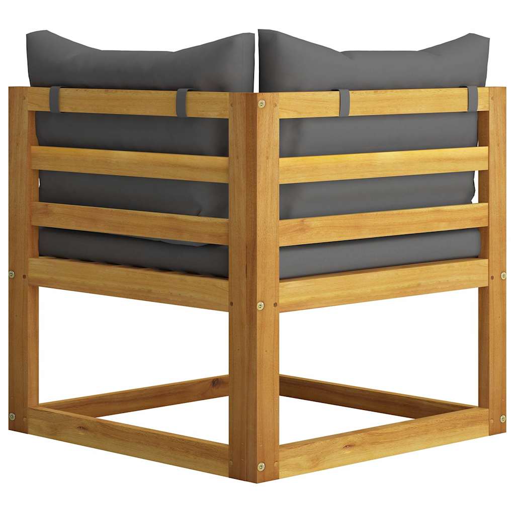 vidaXL 2-seater Garden Bench with Dark Grey Cushions