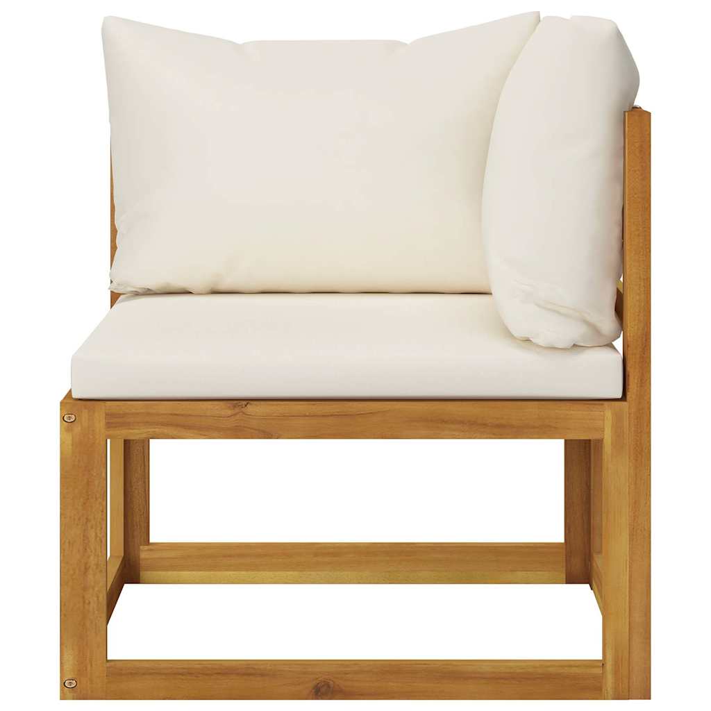 vidaXL 2-seater Garden Bench with Cream White Cushions