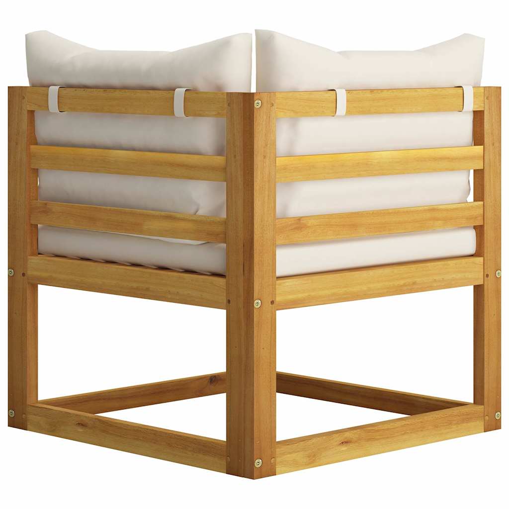 vidaXL 2-seater Garden Bench with Cream White Cushions