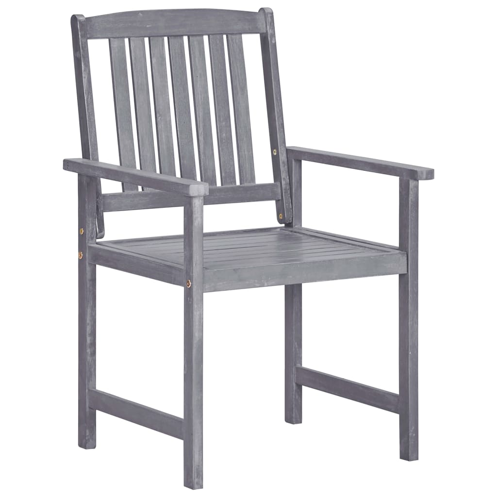 vidaXL 7 Piece Garden Dining Set Solid Wood Acacia Grey
