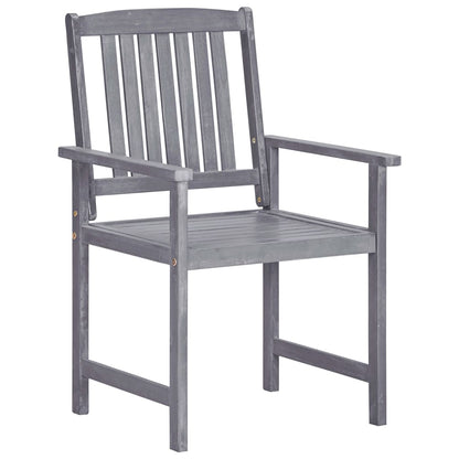 vidaXL 7 Piece Garden Dining Set Solid Wood Acacia Grey