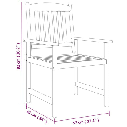 vidaXL 9 Piece Garden Dining Set Solid Wood Acacia Grey