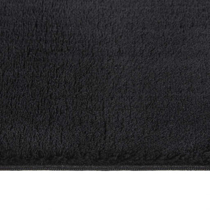 vidaXL Washable Rug Soft Shaggy 160x230 cm Anti Slip Black