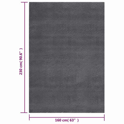 vidaXL Washable Rug Fluffy Short Pile 160x230 cm Anti Slip Anthracite