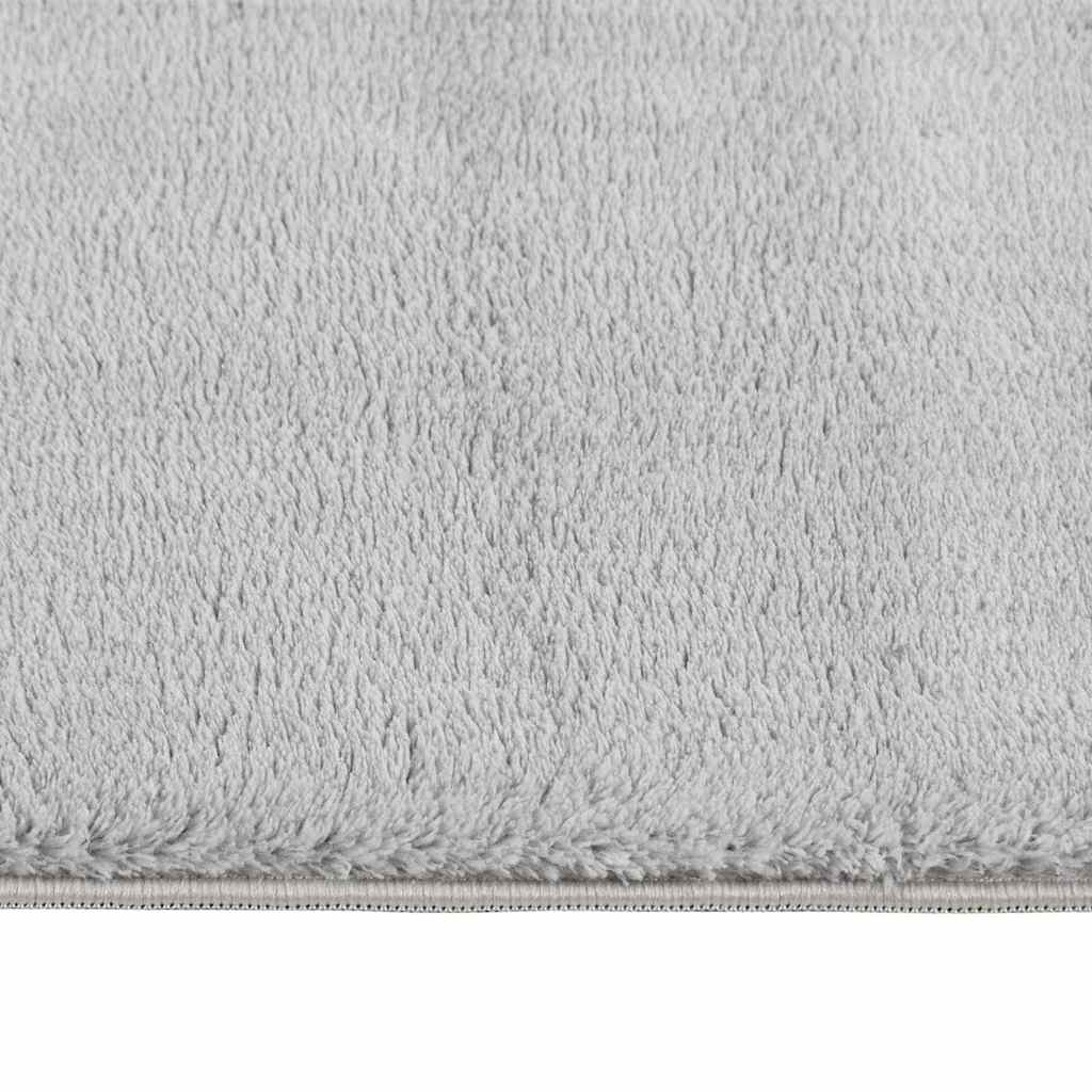 vidaXL Washable Rug Soft Fluffy Short Pile 160x230 cm Anti Slip Grey