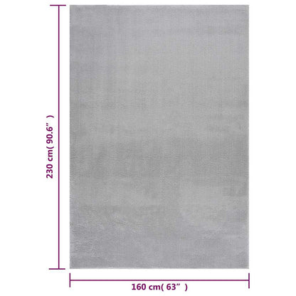 vidaXL Washable Rug Soft Fluffy Short Pile 160x230 cm Anti Slip Grey
