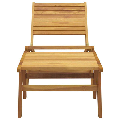 vidaXL Garden Chair with Footrest Solid Wood Teak