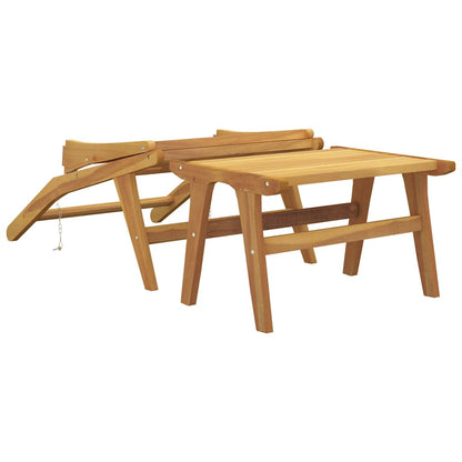 vidaXL Garden Chair with Footrest Solid Wood Teak