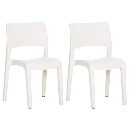 vidaXL Garden Chairs 2 pcs White Polypropylene
