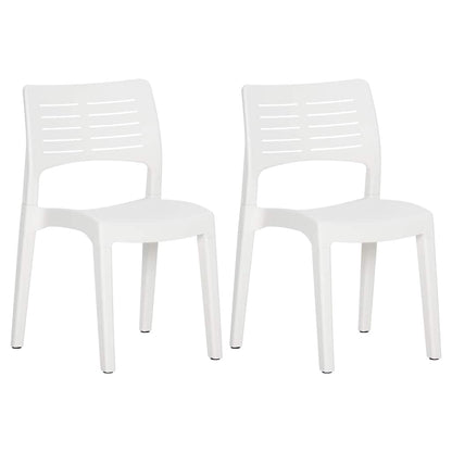 vidaXL Garden Chairs 2 pcs White Polypropylene