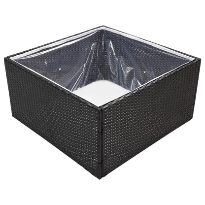 vidaXL Garden Planter Black 80x80x40 cm Poly Rattan
