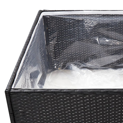 vidaXL Garden Planter Black 80x80x40 cm Poly Rattan