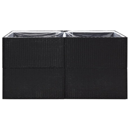 vidaXL Garden Planter Black 157x80x80 cm Poly Rattan