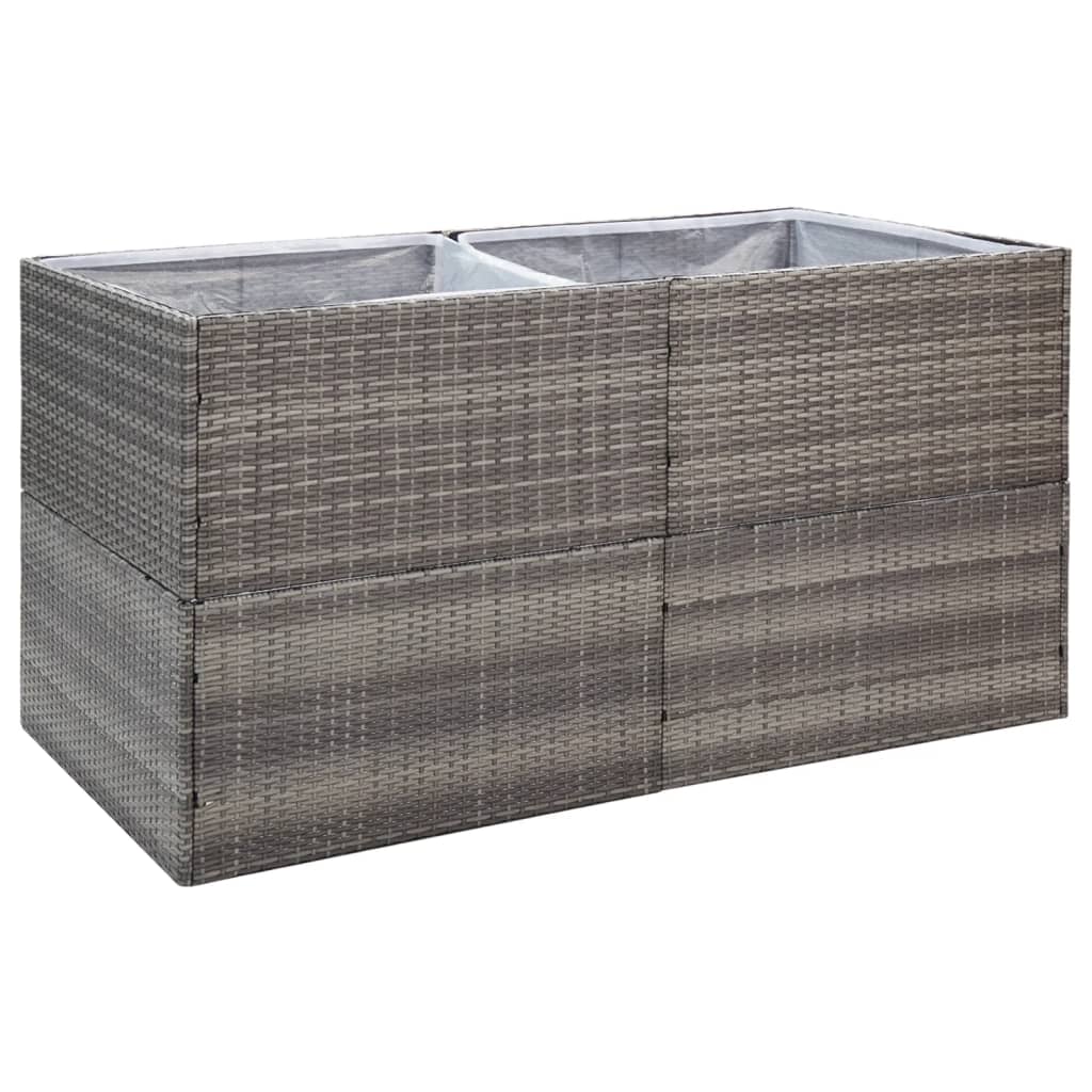 vidaXL Garden Planter Grey 157x80x80 cm Poly Rattan