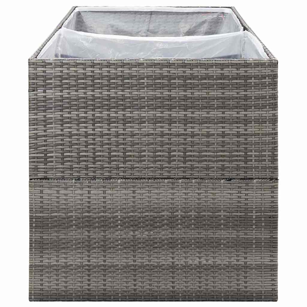 vidaXL Garden Planter Grey 157x80x80 cm Poly Rattan