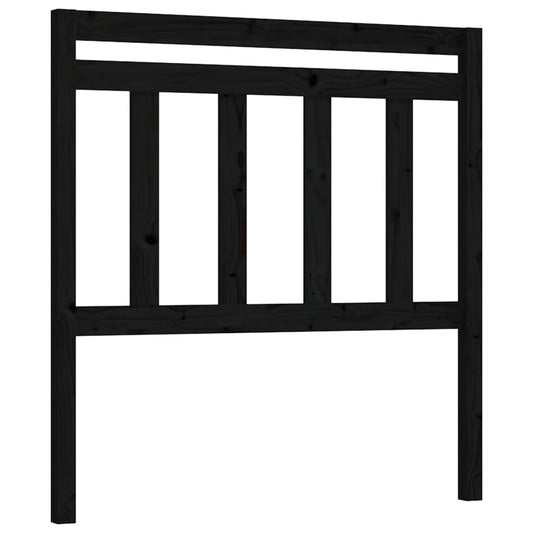 814078 vidaXL Bed Headboard Black 96x4x100 cm Solid Wood Pine